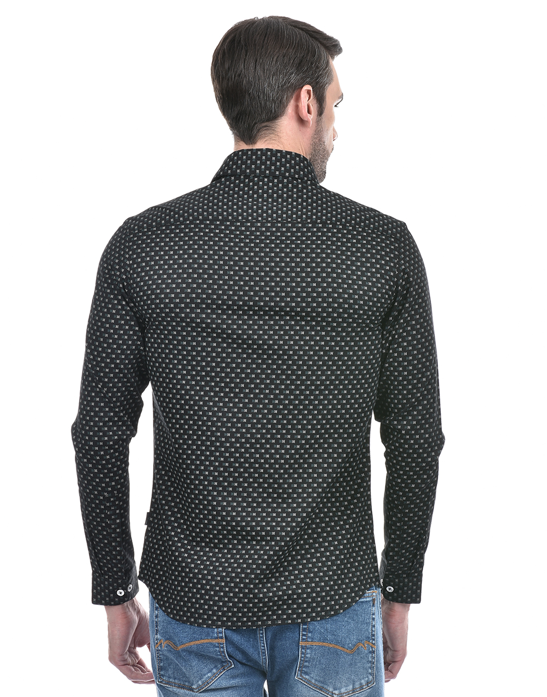 Numero Uno Men Abstract Blue Shirt